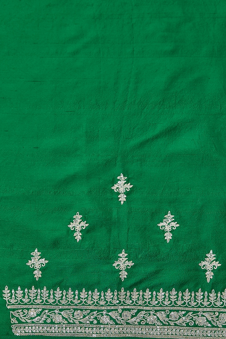 Emerald Green Organza Embroidered Reception Saree Set by Anushree Reddy at Pernia's Pop Up Shop