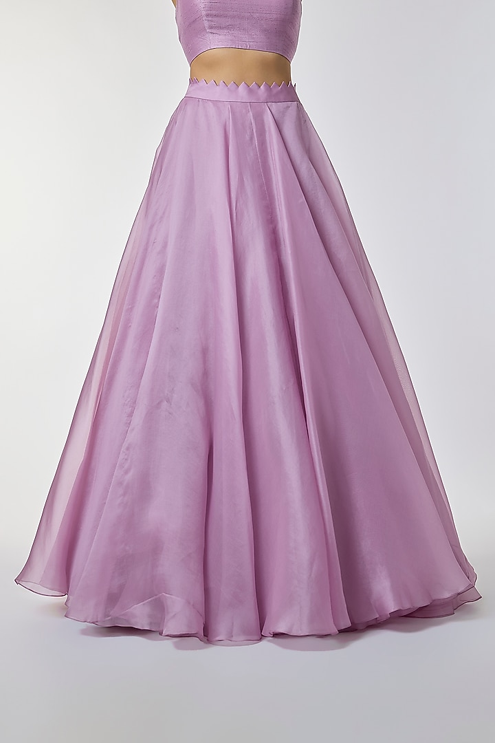 Lavender Pink Net Embroidered Jacket Set by Anushree Reddy at Pernia's Pop Up Shop