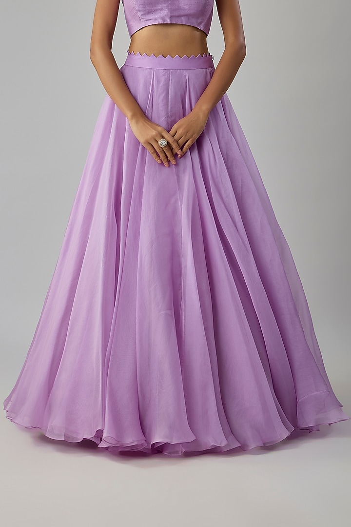 Lavender Organza Embroidered Jacket Set by Anushree Reddy at Pernia's Pop Up Shop