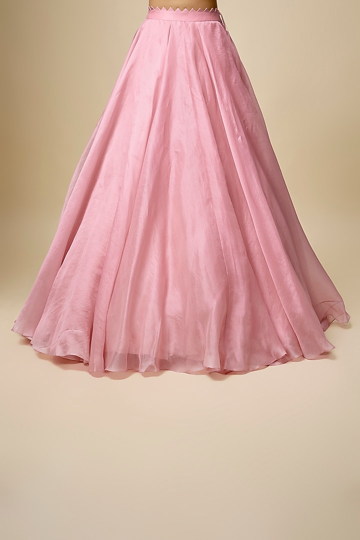 Blush Pink Net & Organza Hand Embroidered Jacket Set by Anushree Reddy at Pernia's Pop Up Shop