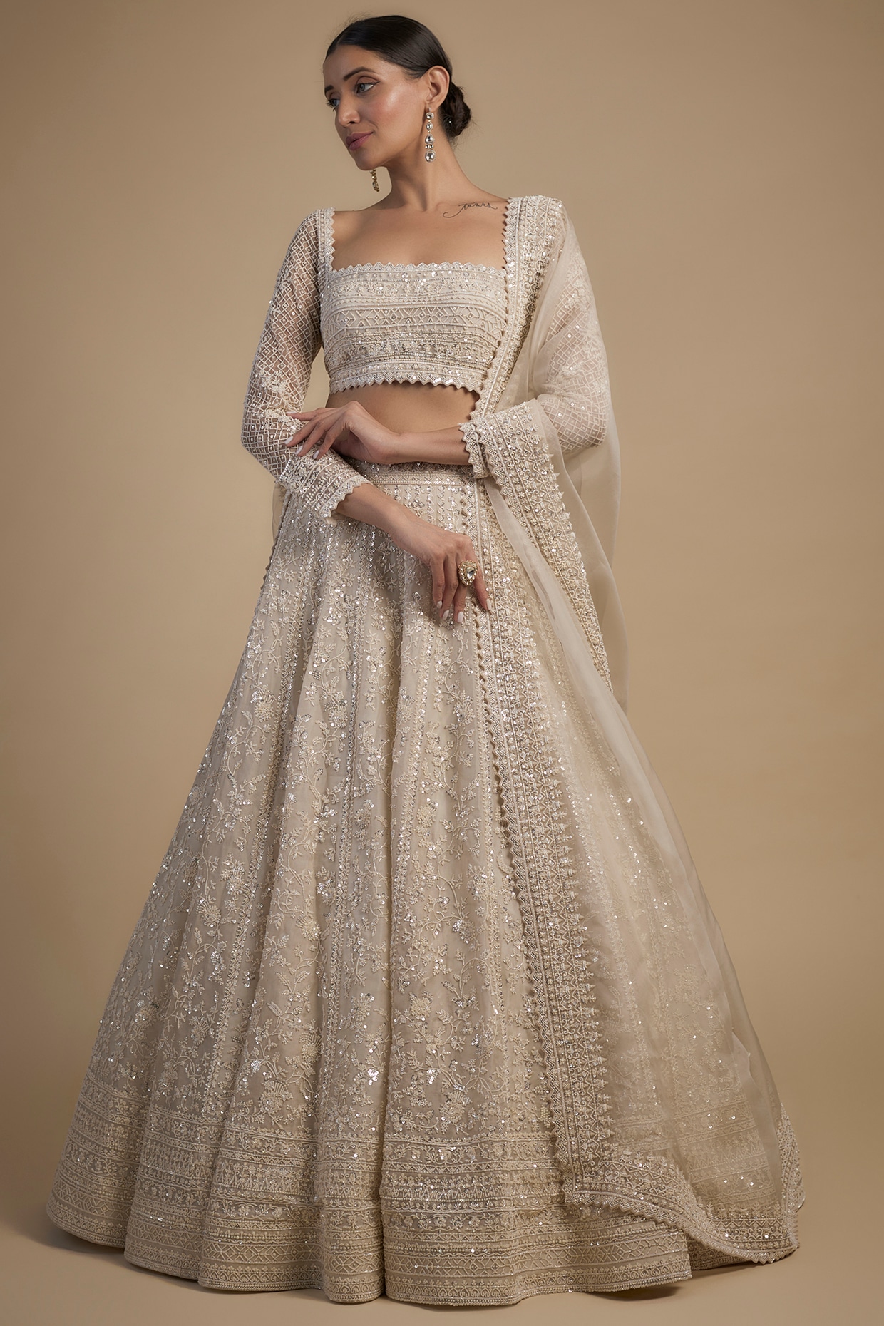 Ivory Lehenga with Mughal Jaal Embroidery – Anushree Reddy | Indian outfits  lehenga, Indian bridal dress, Wedding lehenga designs