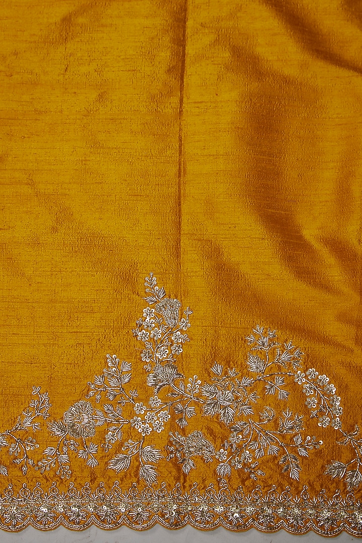 Mustard Organza Zardosi Embroidered Bridal Saree Set by Anushree Reddy at Pernia's Pop Up Shop