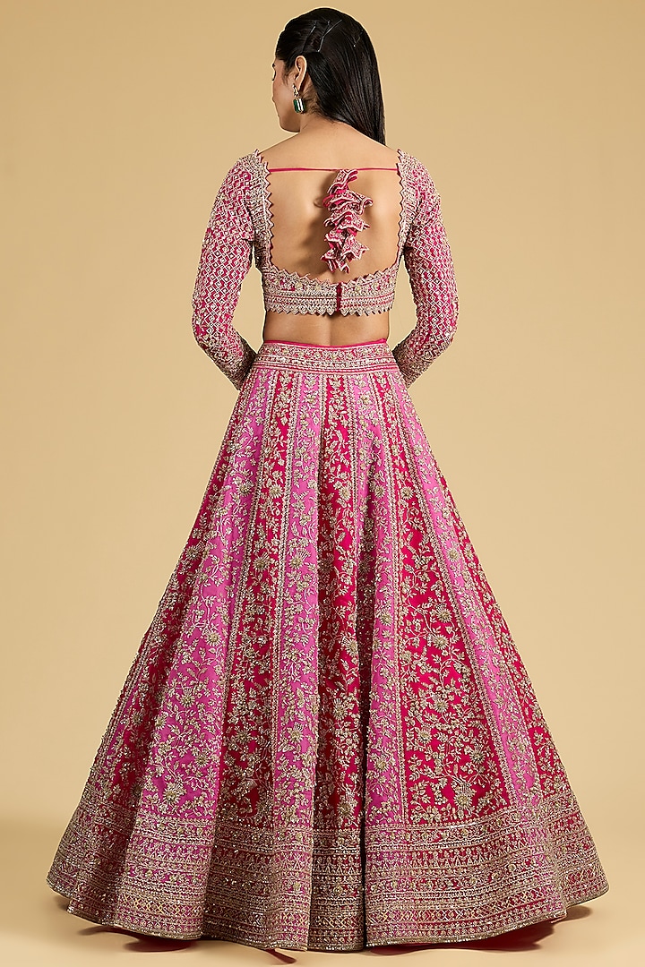 Pink Organza Bridal Lehenga Set by Anushree Reddy at Pernia's Pop Up Shop