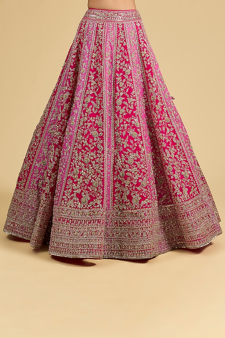 Pink Organza Bridal Lehenga Set by Anushree Reddy at Pernia's Pop Up Shop