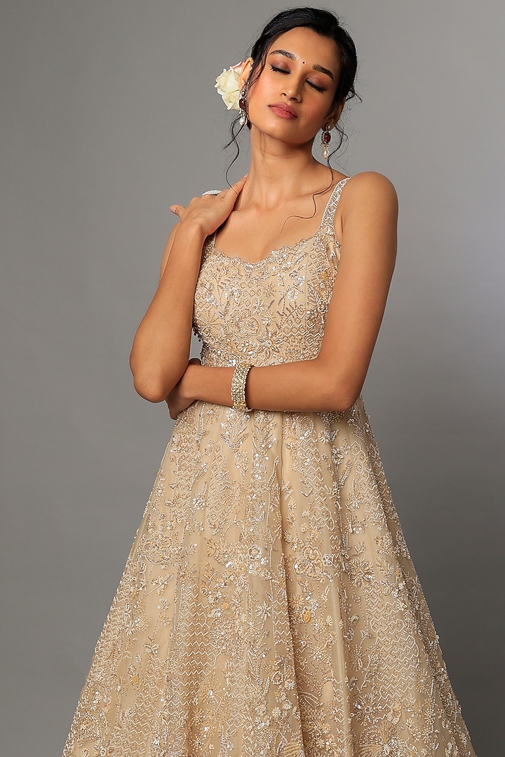 Rakhi Beige Embroidery Dress