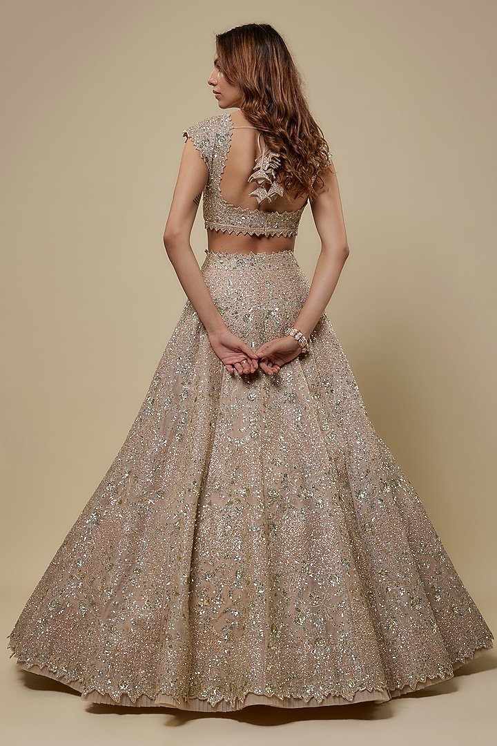Ivory Organza Bridal Lehenga Set by Anushree Reddy at Pernia's Pop Up Shop