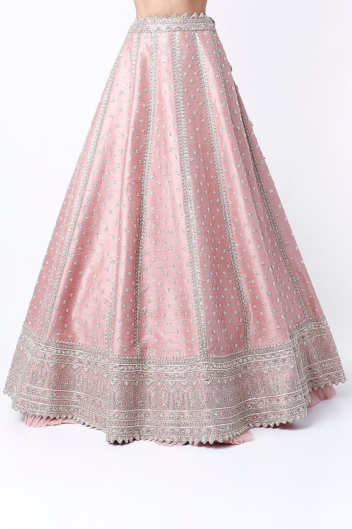 Blush Pink Embroidered Bridal Lehenga Set by Anushree Reddy at Pernia's Pop Up Shop