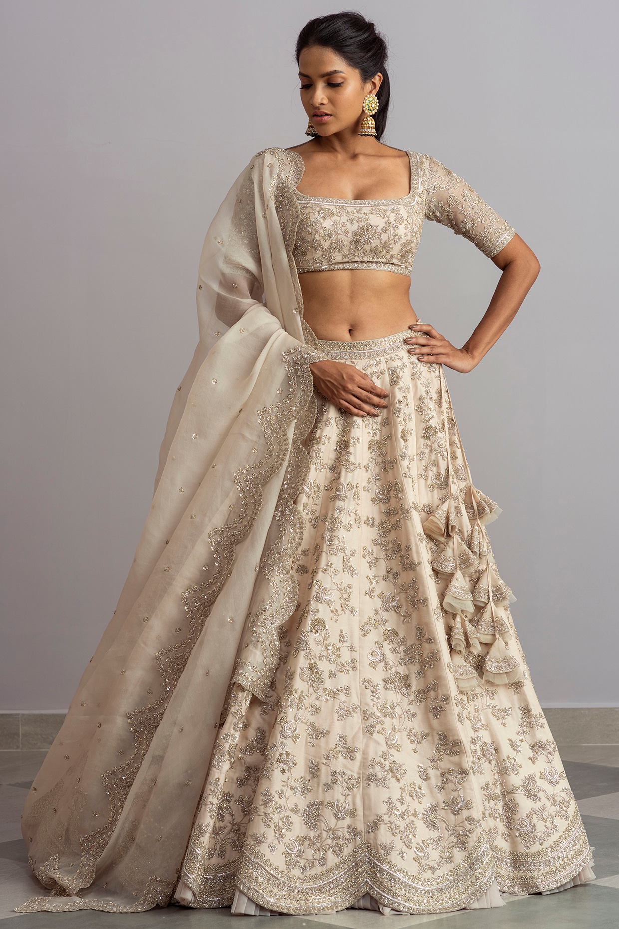 Red Embroidered Silk Lehenga Set Design by Anushree Reddy at Pernia's Pop  Up Shop 2024