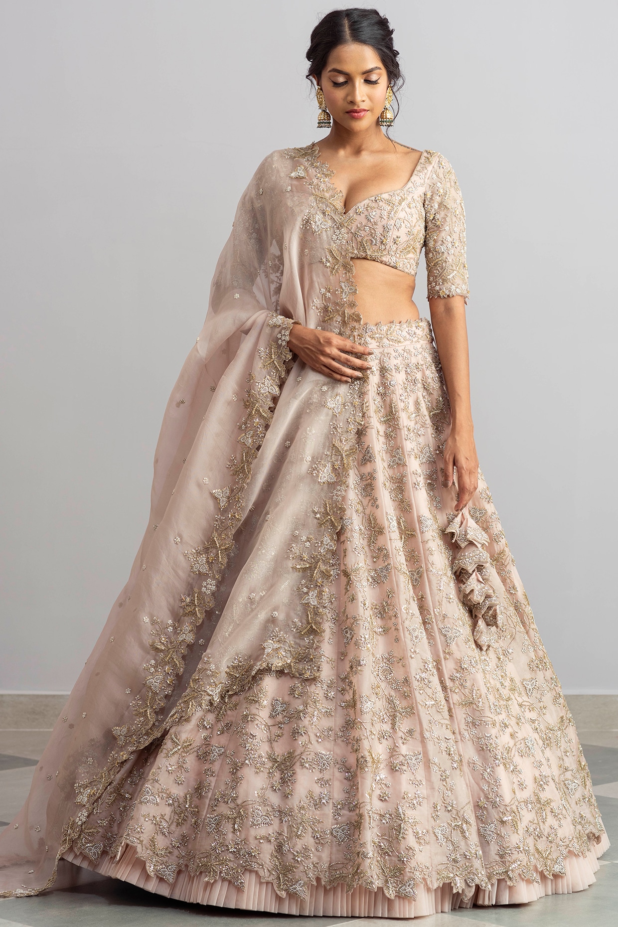 Pink Organza Lehenga Set Design by Anushree Reddy at Pernia's Pop Up Shop  2024