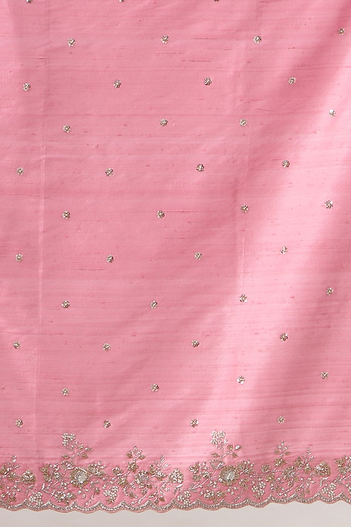 Pink Zardosi Embroidered Reception Saree Set by Anushree Reddy at Pernia's Pop Up Shop