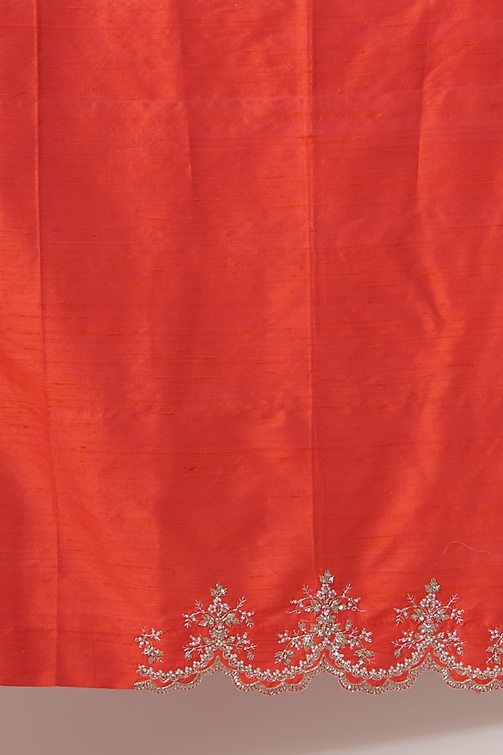 Pink & Orange Embroidered Reception Saree Set by Anushree Reddy at Pernia's Pop Up Shop