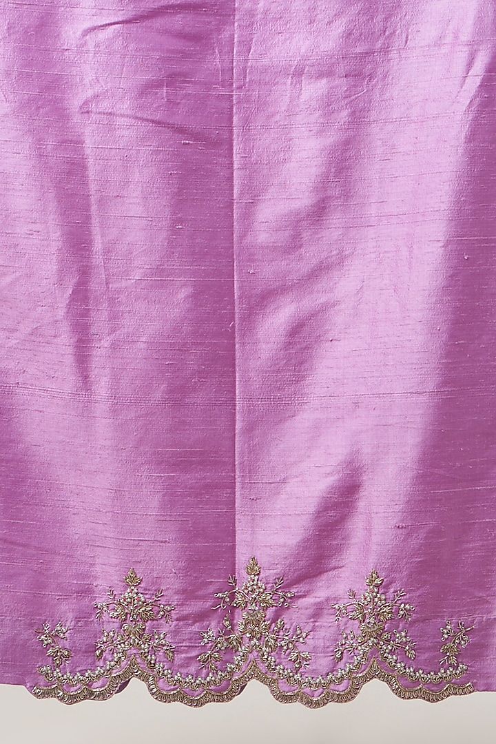 Lavender Embroidered Reception Saree Set by Anushree Reddy at Pernia's Pop Up Shop