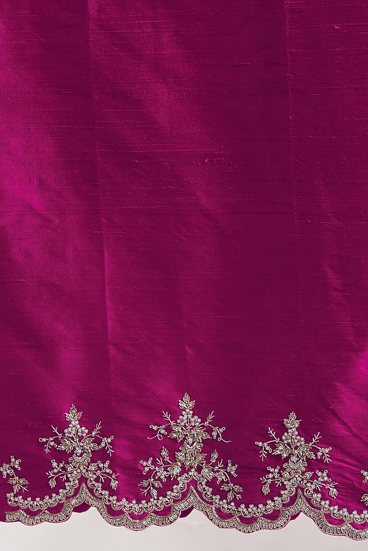 Deep Pink Embroidered Reception Saree Set by Anushree Reddy at Pernia's Pop Up Shop