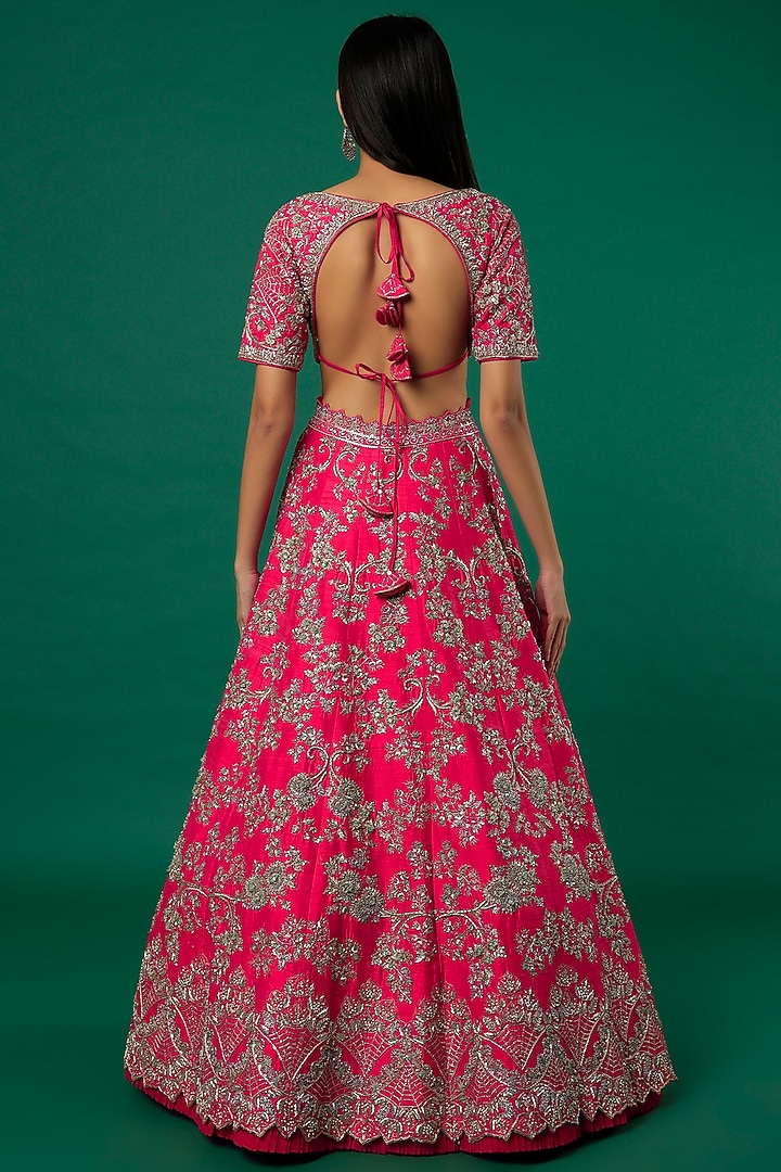 Red Embroidered Bridal Lehenga Set by Anushree Reddy at Pernia's Pop Up Shop