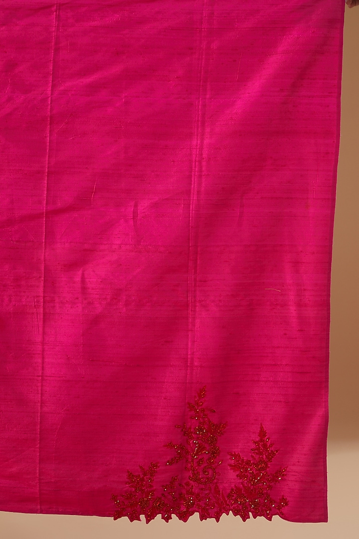 Red Embroidered Reception Saree Set by Anushree Reddy at Pernia's Pop Up Shop