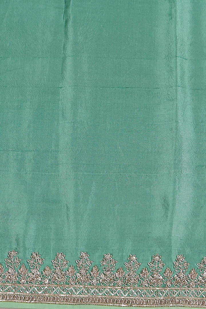 Purple & Green Embroidered Reception Saree Set by Anushree Reddy at Pernia's Pop Up Shop