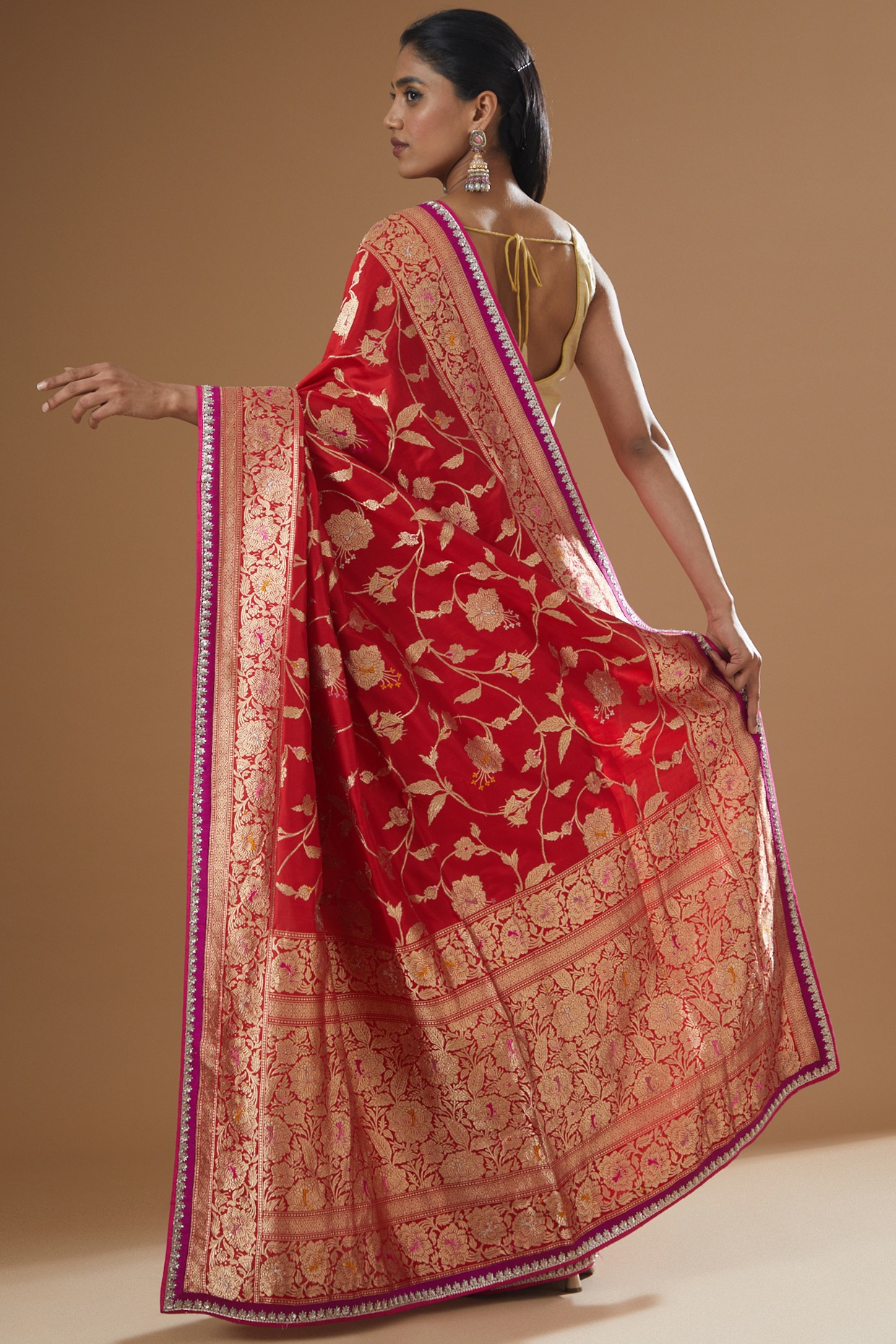 Purple And Pink Brocade Bridal Half N Half Saree « onlineshoppingforwedding