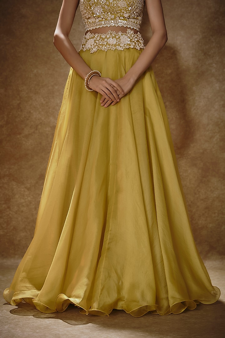 Yellow Organza Cape Set by Anushree Reddy at Pernia's Pop Up Shop