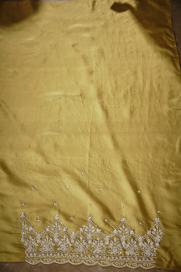 Yellow Organza Reception Saree Set by Anushree Reddy at Pernia's Pop Up Shop