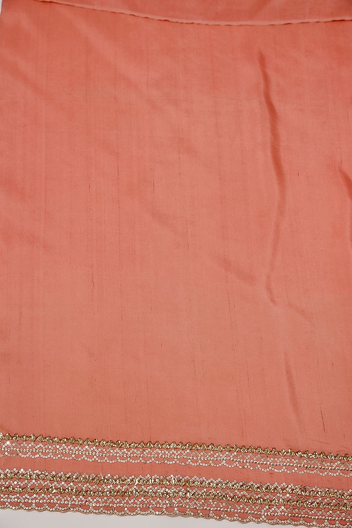 Pink Chiffon Sequins Hand Embroidered Reception Saree Set by Anushree Reddy at Pernia's Pop Up Shop