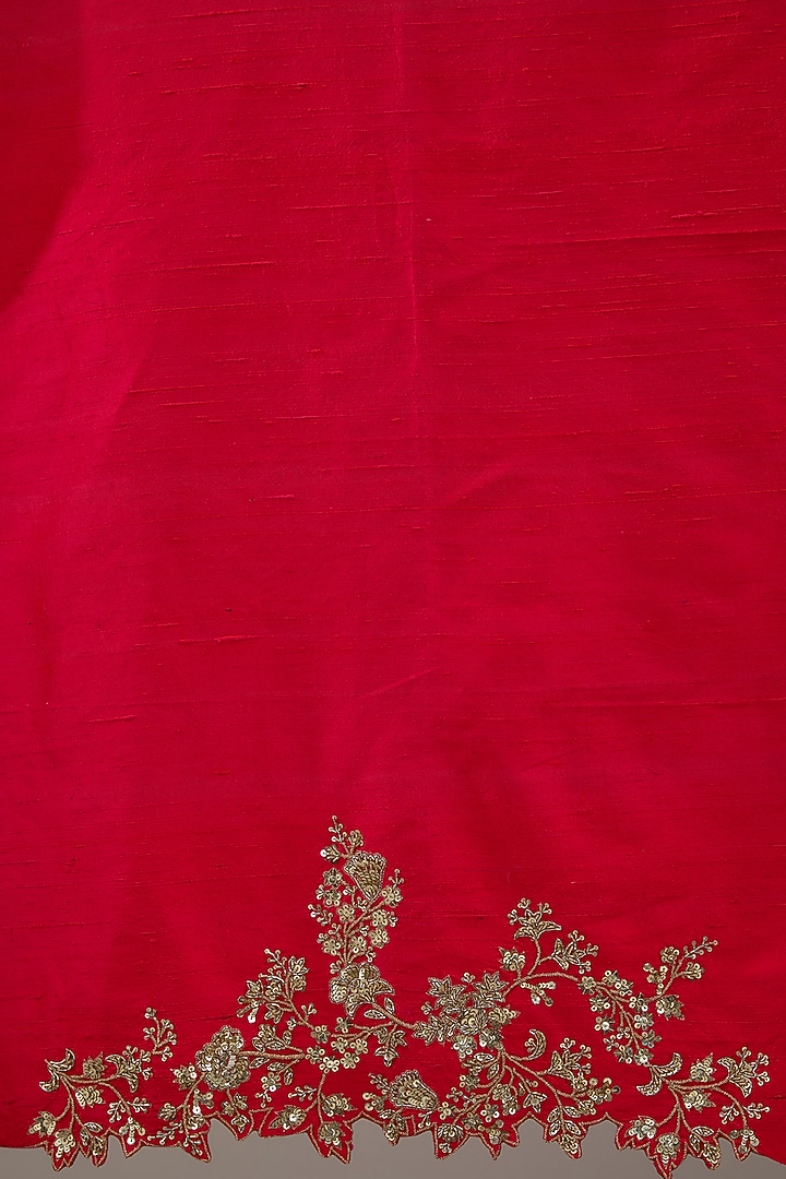 Rose Pink Organza Sequins Embroidered Reception Saree Set by Anushree Reddy at Pernia's Pop Up Shop