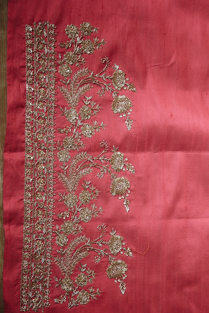 Pink Organza Bridal Saree Set by Anushree Reddy at Pernia's Pop Up Shop