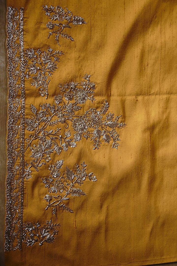 Mustard Organza Bridal Saree Set by Anushree Reddy at Pernia's Pop Up Shop