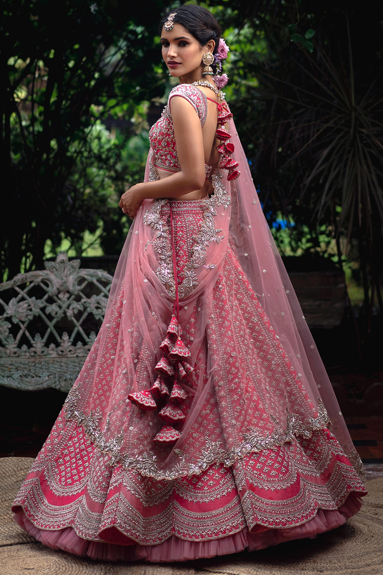 Red Silk Embroidered Lehenga By ANUSHREE REDDY | Designer bridal lehenga,  Bridal lehenga choli, Half saree designs