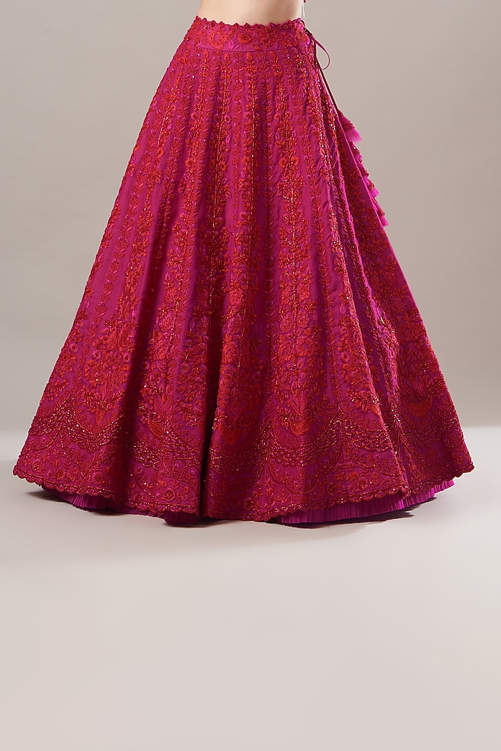 Red Organza Bridal Lehenga Set by Anushree Reddy at Pernia's Pop Up Shop