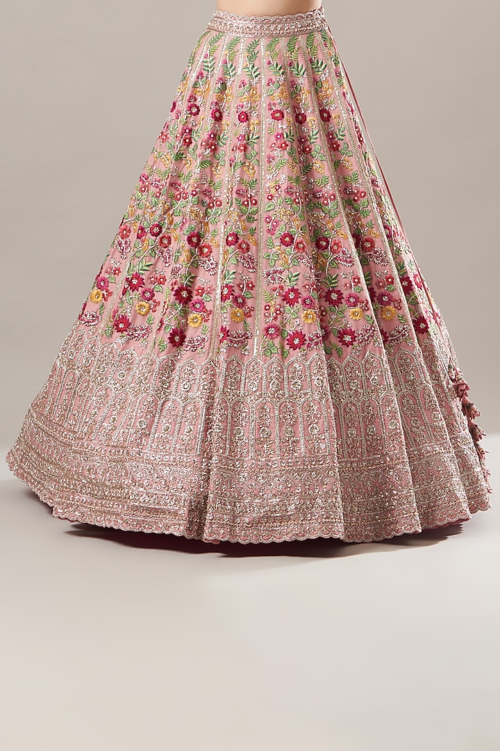 Blush Pink Embroidered Bridal Lehenga Set by Anushree Reddy at Pernia's Pop Up Shop