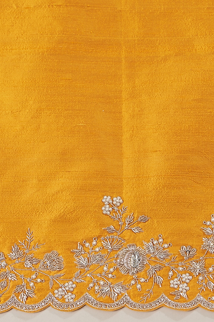 Yellow Embroidered Reception Saree Set by Anushree Reddy at Pernia's Pop Up Shop