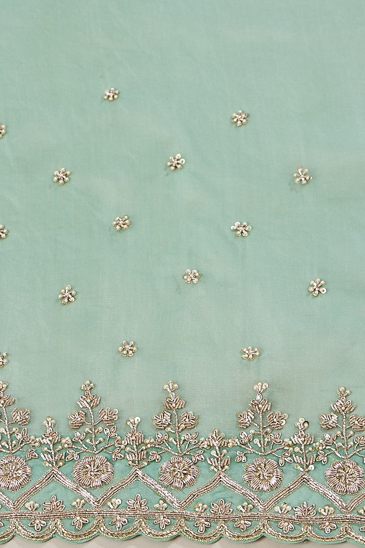 Powder Blue Organza Reception Saree Set by Anushree Reddy at Pernia's Pop Up Shop