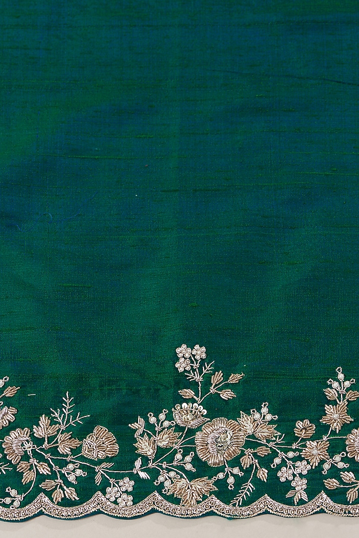 Blue Embroidered Reception Saree Set by Anushree Reddy at Pernia's Pop Up Shop