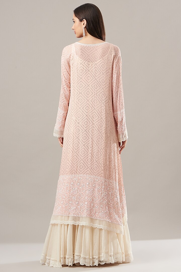Blush Pink Chikankari Kurta Set by Anushree Reddy at Pernia's Pop Up Shop