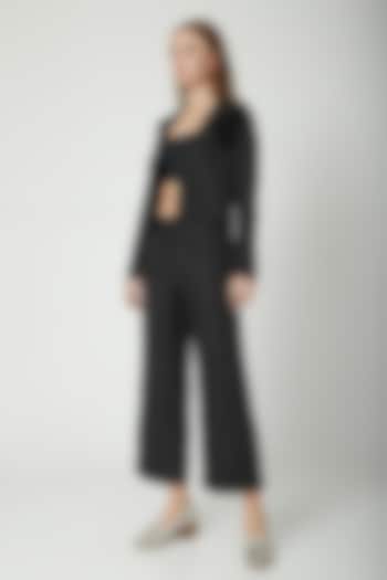 Black Embroidered Corduroy Jacket by Aruni at Pernia's Pop Up Shop