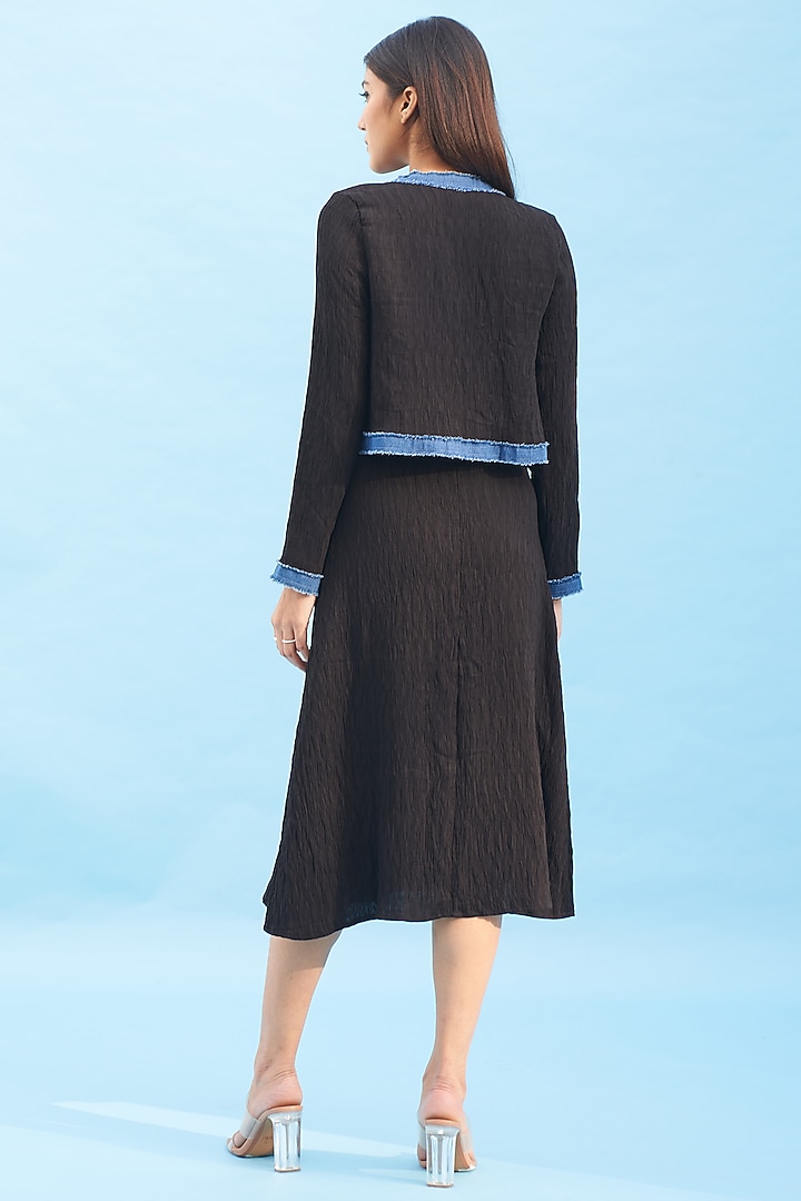 Black Georgette Jacket Summer Dress by Aruni at Pernia's Pop Up Shop