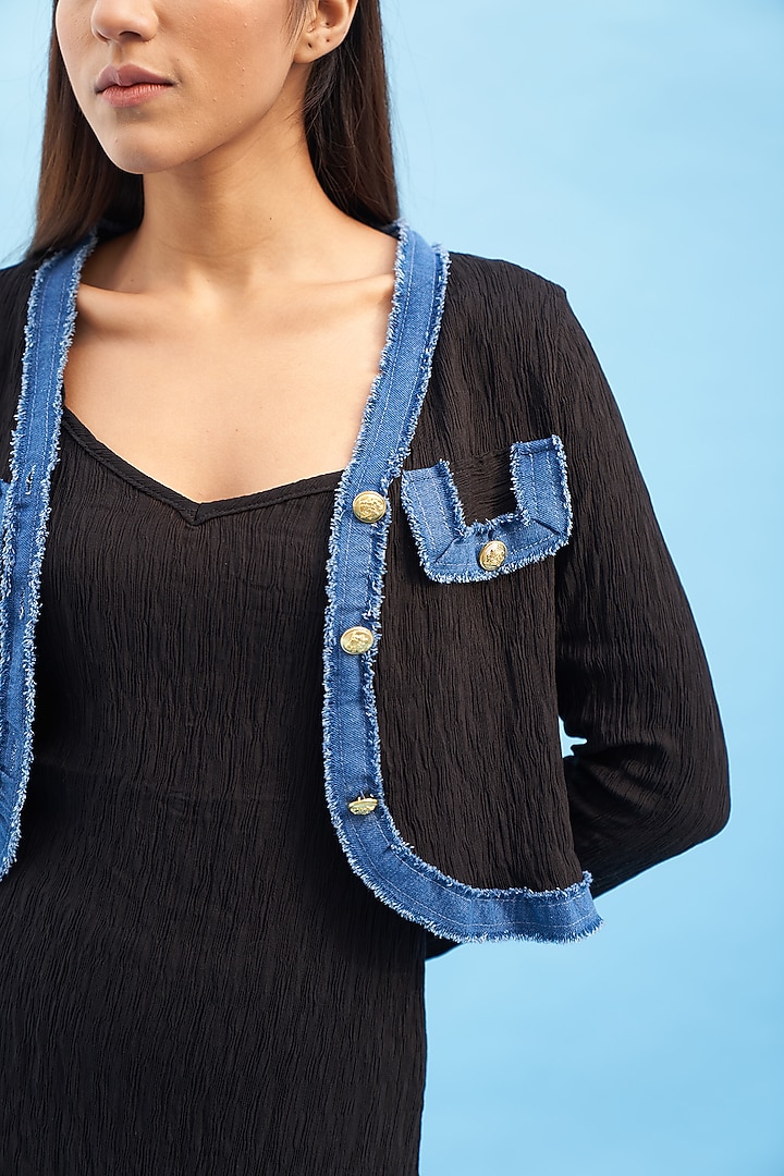 Black Georgette Jacket Summer Dress by Aruni at Pernia's Pop Up Shop