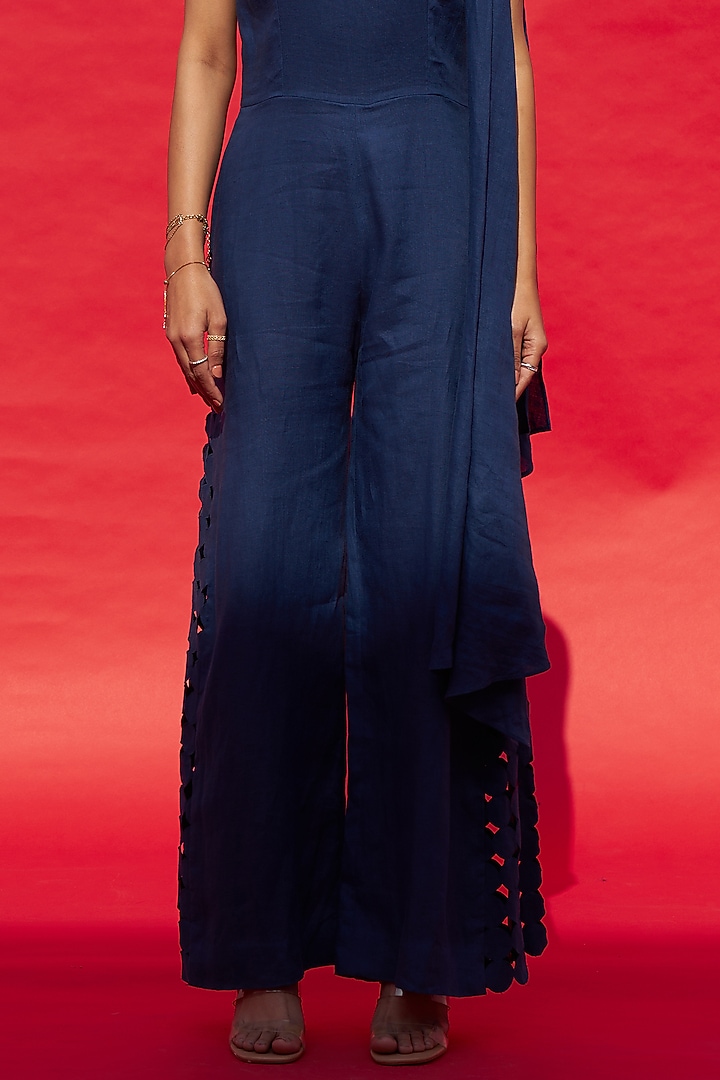 Blue Linen Jumpsuit by Aruni at Pernia's Pop Up Shop