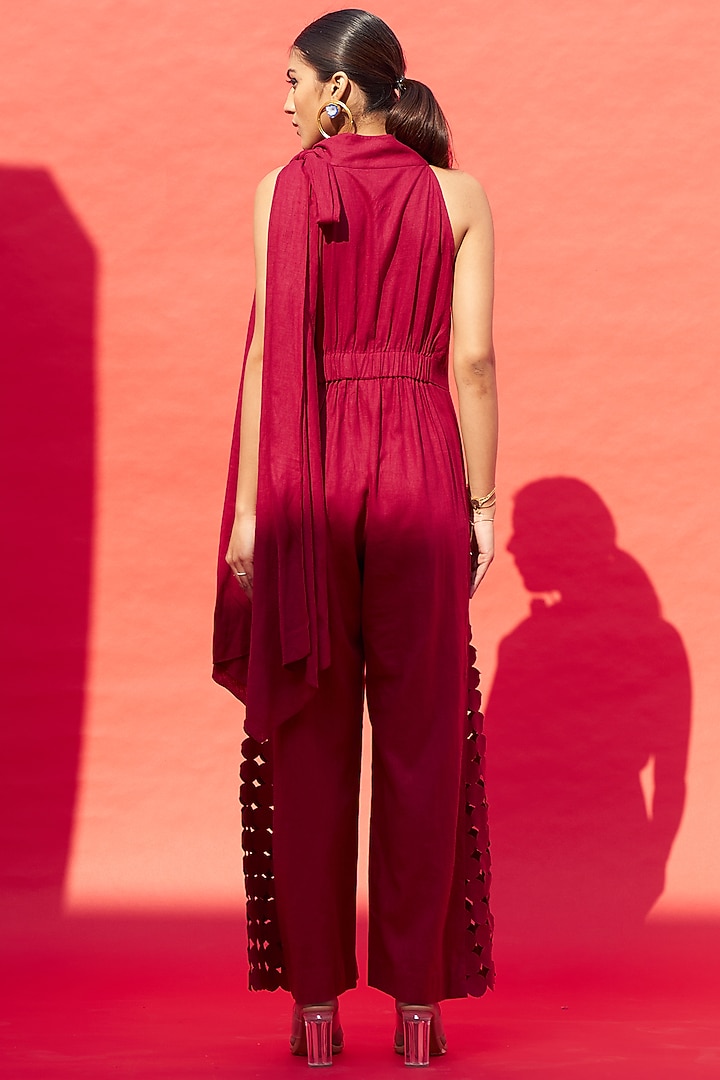 Red Linen Jumpsuit by Aruni at Pernia's Pop Up Shop