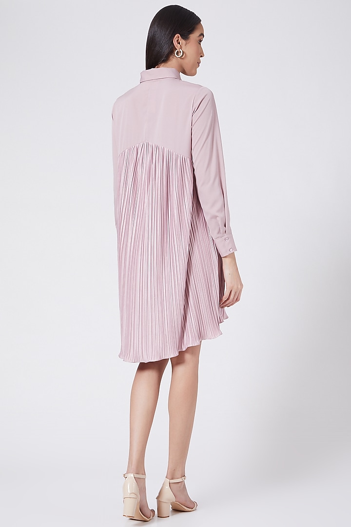 Mauve Pleated Mini Summer Dress by Pleats By Aruni at Pernia's Pop Up Shop