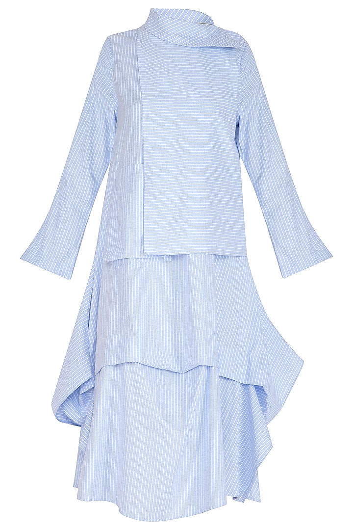 Blue Striped Flap Dress by Aruni