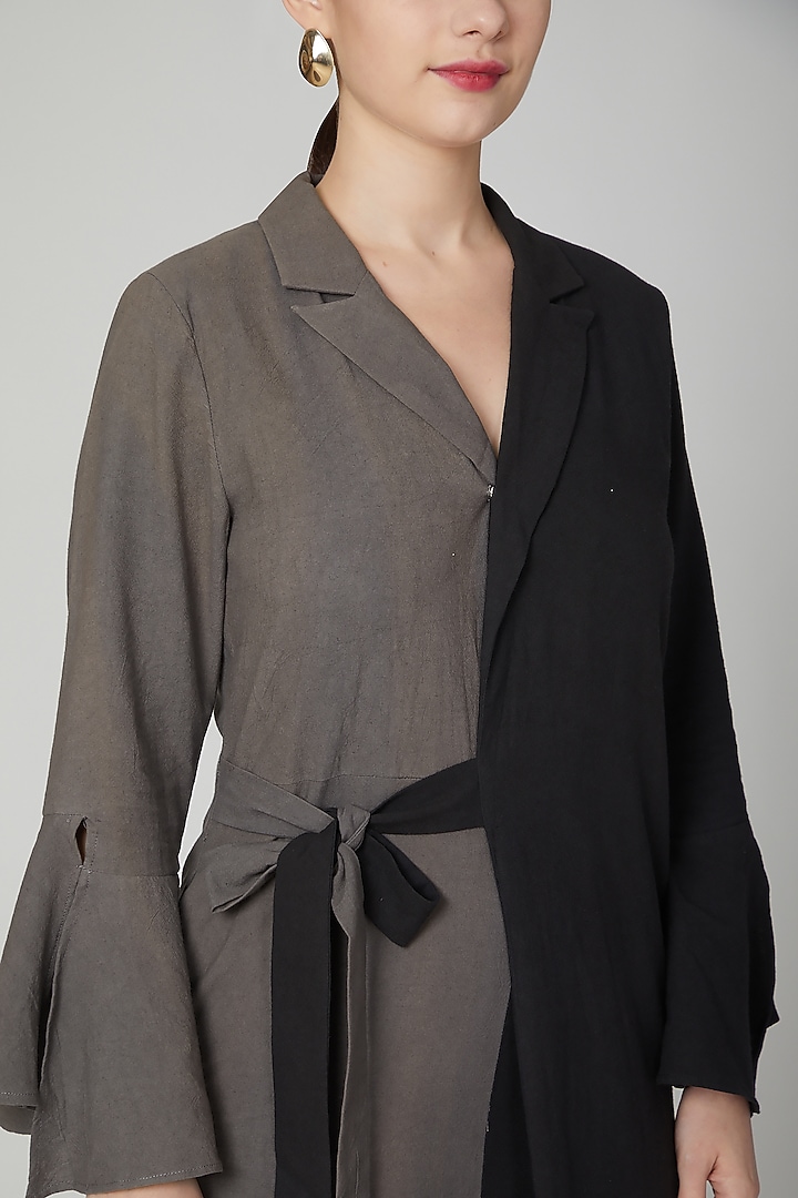 Grey & Black Jumpsuit With Flap by Aruni at Pernia's Pop Up Shop