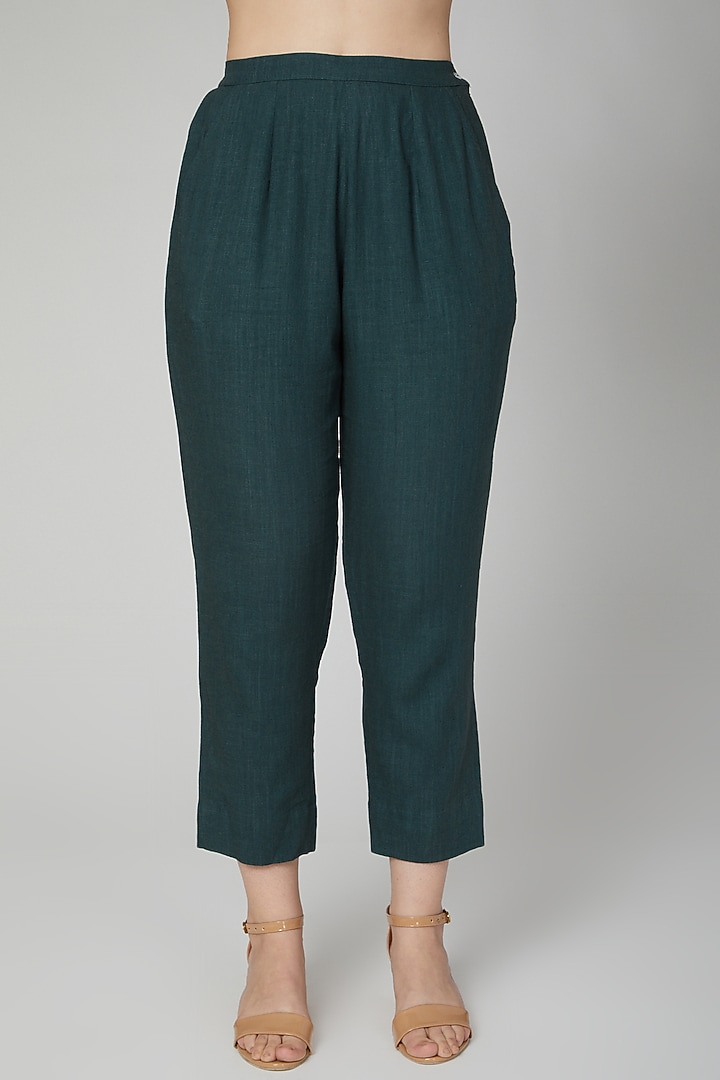 Green Peplum Top With Hook & Eye by Aruni at Pernia's Pop Up Shop