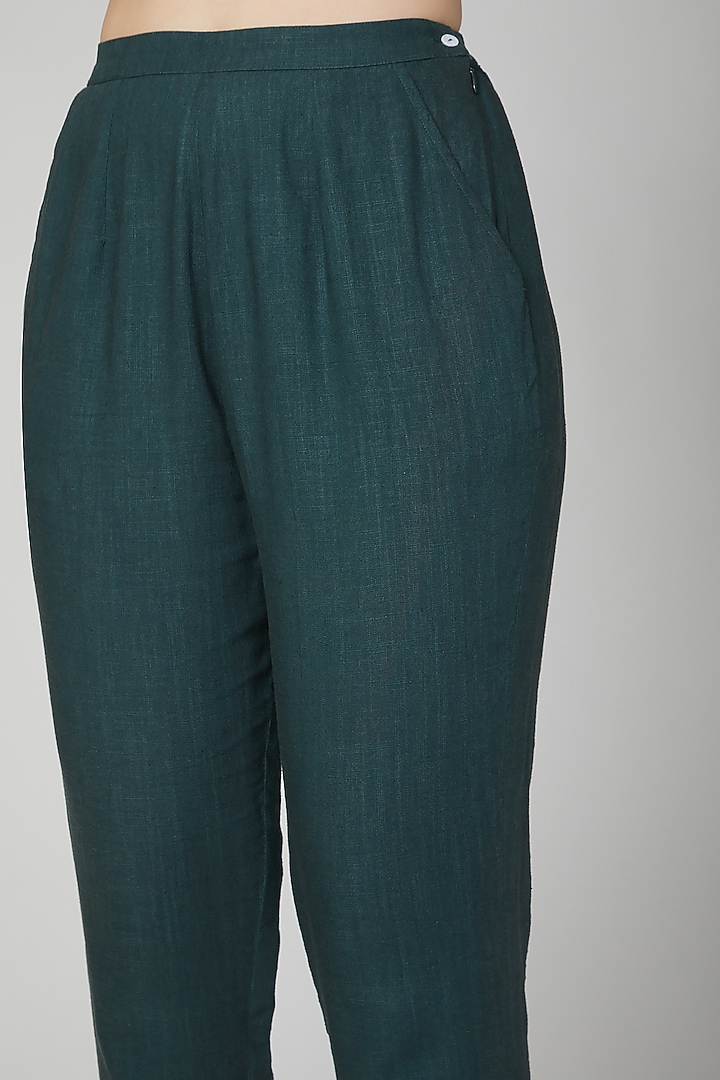 Green Peplum Top With Hook & Eye by Aruni at Pernia's Pop Up Shop