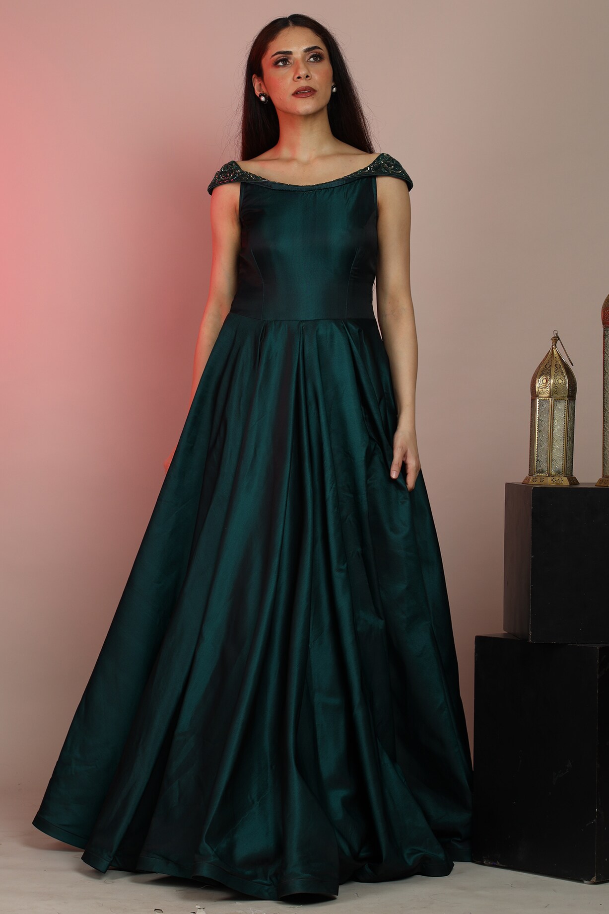 slim fit dress slacks Gorgeous Spaghetti-Straps Dark Green Prom Dress Long with Slit main image 1