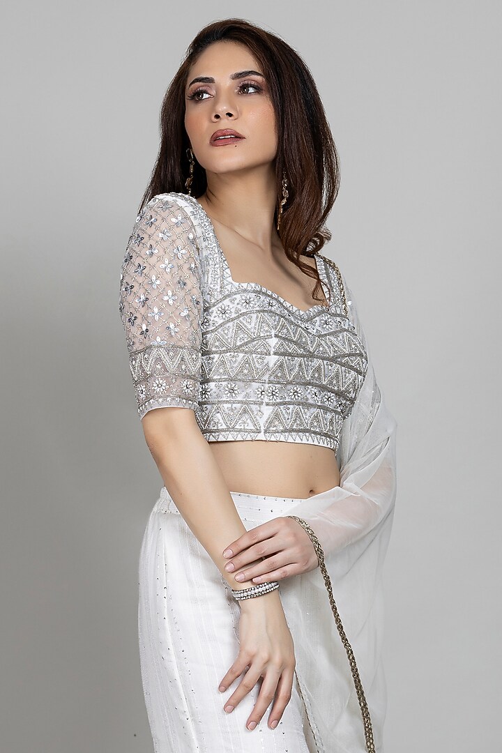 Ivory Cotton & Net Gharara Set by ANJALIVERMA at Pernia's Pop Up Shop