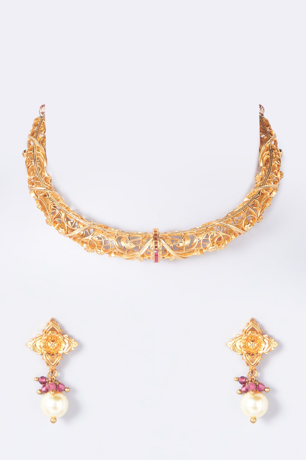 Choker Necklace Anjali Jewellers Gold Pendant Collection With