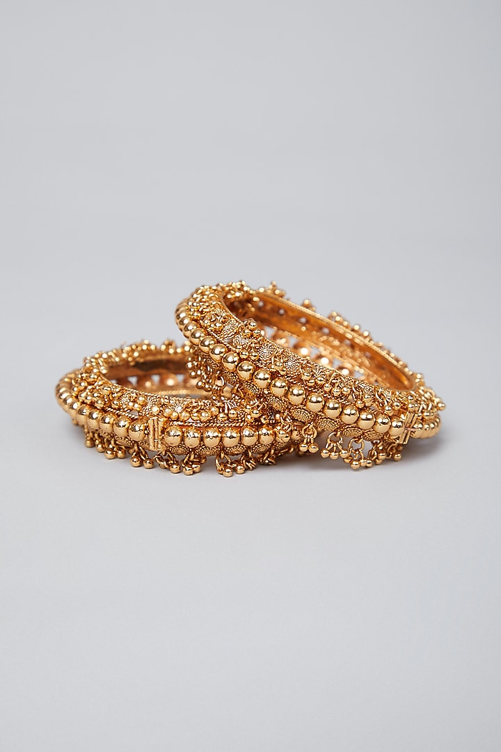 Gold Plated Beaded Bangles by Anjali Jain Jewellery at Pernia's Pop Up Shop