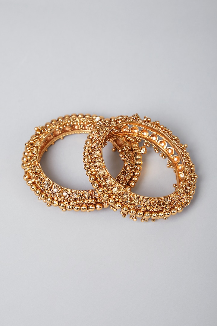 Gold Plated Beaded Bangles by Anjali Jain Jewellery at Pernia's Pop Up Shop