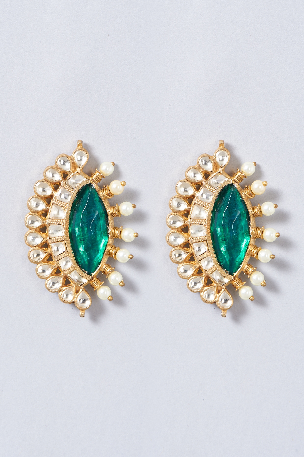 Buy PANASH Gold-Toned Floral Handcrafted Drop Earrings online